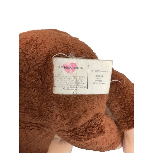 2016 Kohls Cares Merry Christmas Curious George Plush Stuffed Animal and Book - Picture 7 of 11